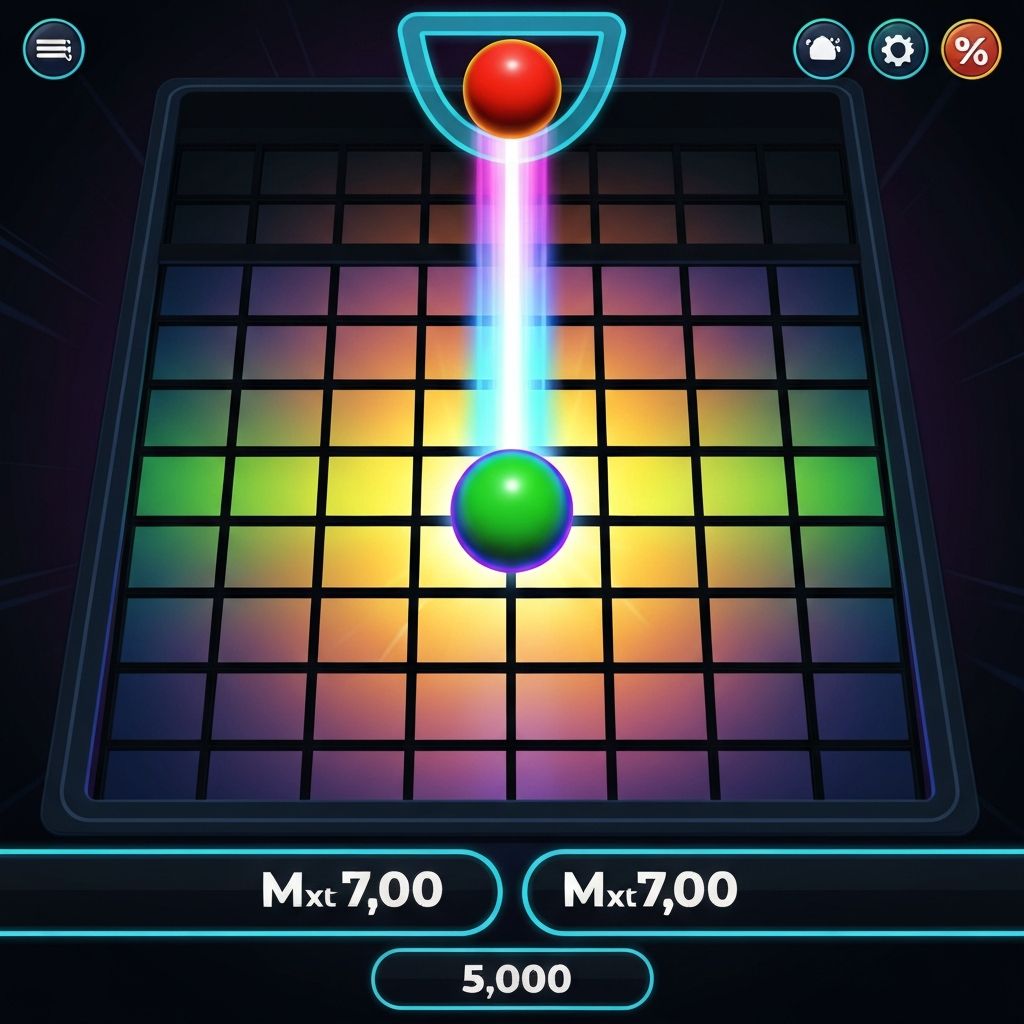 Plinko игровое поле — пирамида пинов и шарик